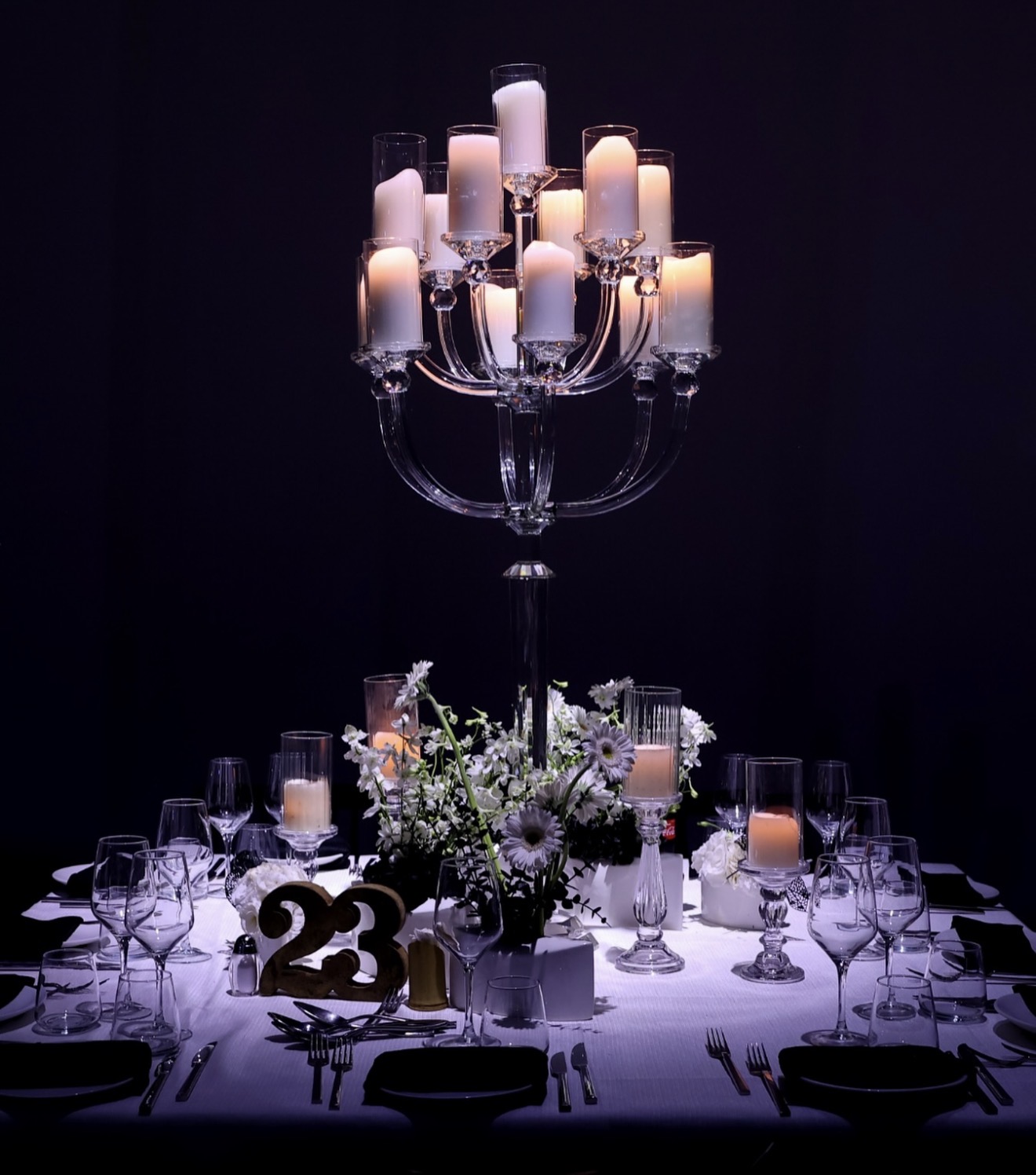Candélabre cristal décoration mariage Israël